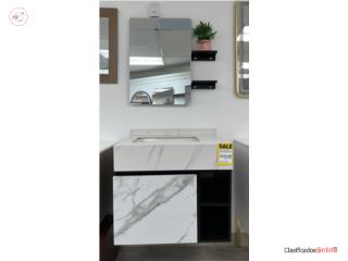 SET VANITY PVC WHITW/WENGUE 28