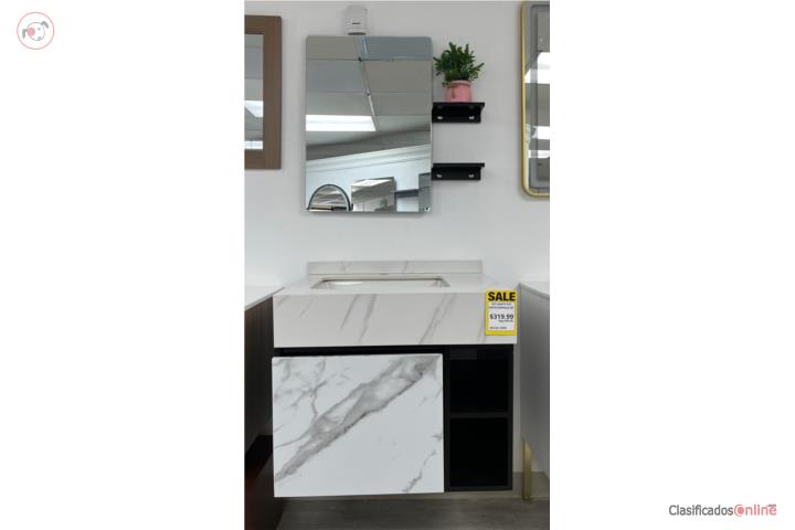 SET VANITY PVC WHITW/WENGUE 28