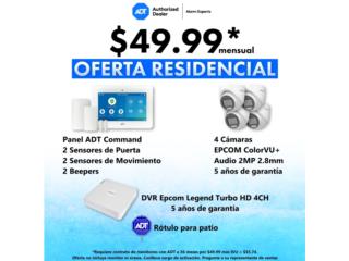 Alarma & 4 c�maras $49.99 mensuales, Alarm Experts Dealer #1 de ADT en P.R. Puerto Rico