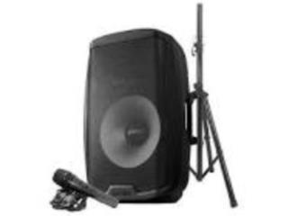 Bocina amplificada 15 con microfono y stand