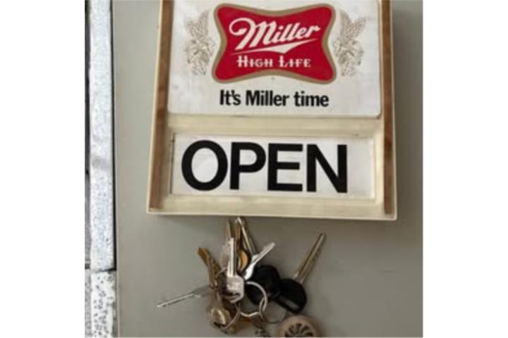 Letrero Miller Highlife Open/Closed. Vintage., Puerto Rico