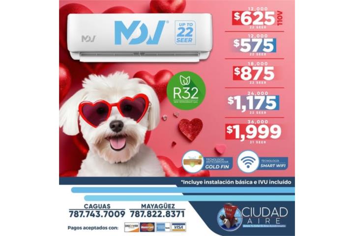 MIDEA UP TO 22 SEER 18,000 BTU $875.00