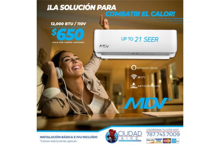 MDV 22 SEER 12,000 BTU 110 V SOLO $550.00