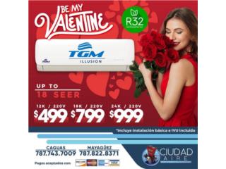 TGM 12,000 BTU 17 SEER INSTALADA SOLLO $499, CIUDAD AIRE PR  Puerto Rico