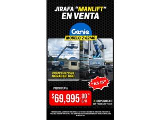 Jirafa Genie Manlift Z62/40 (2 unidades) grua, Steel and Pipes Puerto Rico