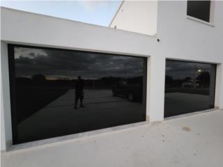 Puerta Garaje Frameless Negra 17x8 Instalada, MG Inter / Space Designs Puerto Rico