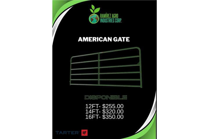 Tarter American Gate para ganado 12-16ft, Puerto Rico