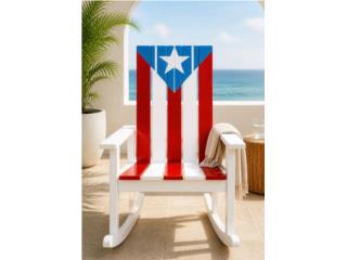 Silla mecedora Bandera de PR, Ra�ces Tu Boriken Puerto Rico