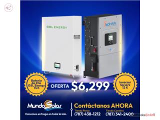 Combo bater�a + inversor $6,299,  Mundo Solar, Inc. Puerto Rico