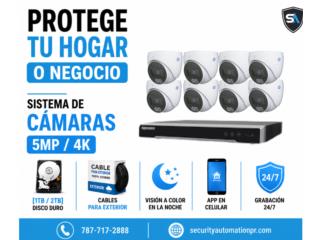 8 camaras 4K con vision a color, Security & Automation  Puerto Rico