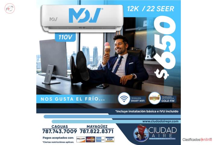 MDV BY MIDEA 110V 22 SEER $550.00