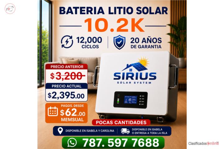 Bateria 10.2k LFP 12,000 ciclos