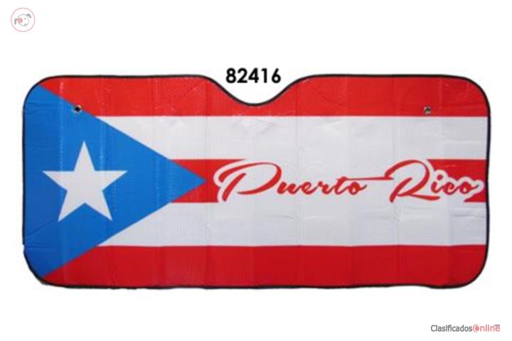 PROTECTOR DE SOL PARA EL AUTO  BANDERA DE  PR, Puerto Rico