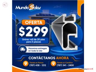 Unirac rail de 20 pies para 5 placas,  Mundo Solar, Inc. Puerto Rico