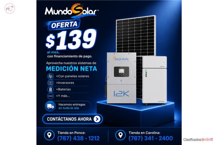 Sistema Solar de Medición Neta 22 placas 550W