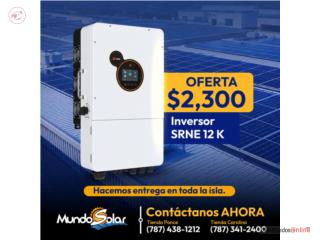 Inversor SRNE 12 K $2,300,  Mundo Solar, Inc. Puerto Rico