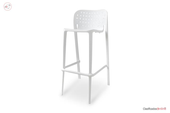 Abuso White Resin Barstool, Puerto Rico
