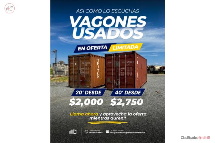 Venta Vagones Usados 20' y 40' pies , Puerto Rico