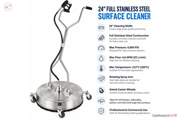 24" FULL STAINLES STEEL SURFACE CLEANER