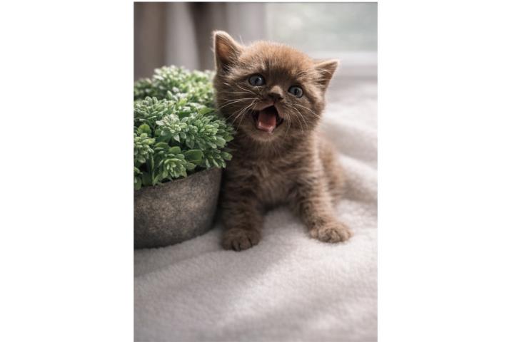 British Shorthair Chocolate Purebred Kitten Puerto Rico