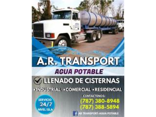Transporte de agua potable  Puerto Rico AR Transport Puerto Rico-Llenado de cisterna agua