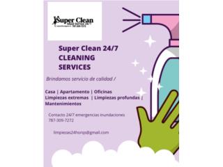 Servicio De Limpieza Residencial  Puerto Rico SUPER CLEAN 24/7 Limpiezas 24 horas emergencias 