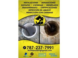 Servicio de Plomeria y Destapes al momento Puerto Rico Guillo Plumbing
