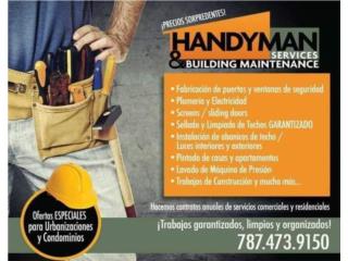 HANDYMAN, LAVADO DE MQUINA DE PRESIN  Puerto Rico HANDYMAN SERVICES & BUILDING 