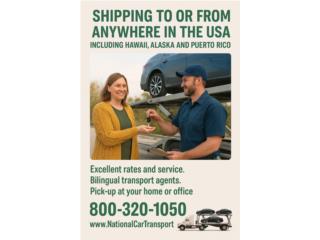 Busca enviar su auto a o desde Puerto Rico a USA Puerto Rico NationalCarTransport.com