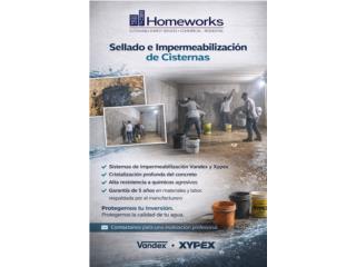Sellado de Cisterna de Concreto, Homeworks Corp.