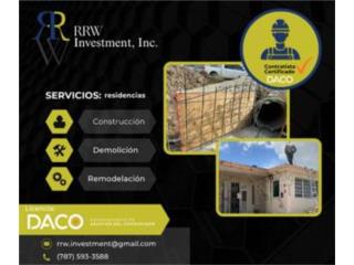 Remodelacion - Contratista certificado por DACO Puerto Rico RRW Investment