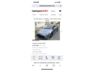 Toyota, Corolla 2022 Puerto Rico