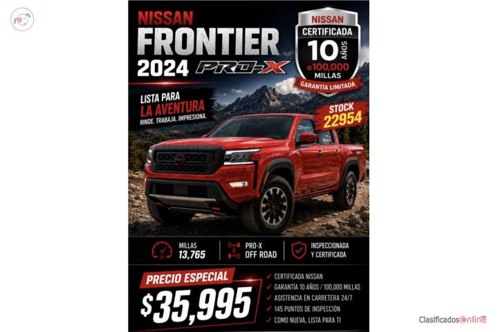 NISSAN FONTIER PRO X 2024  SOLO 13,765 MILLAS